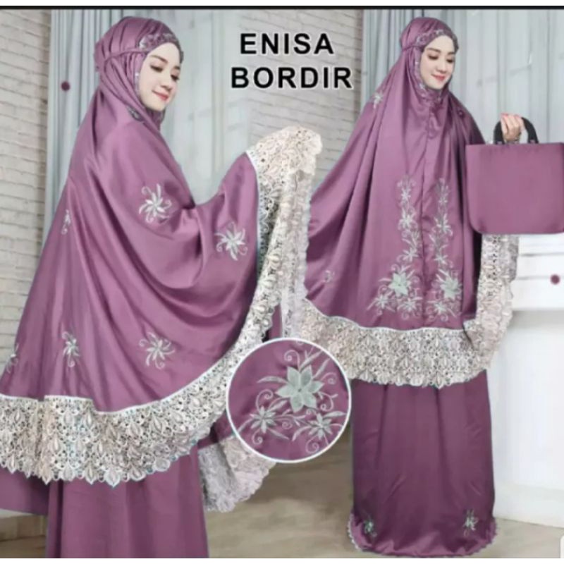 MUKENA ENISA.MUKENA SATIN BORDIR DEWASA