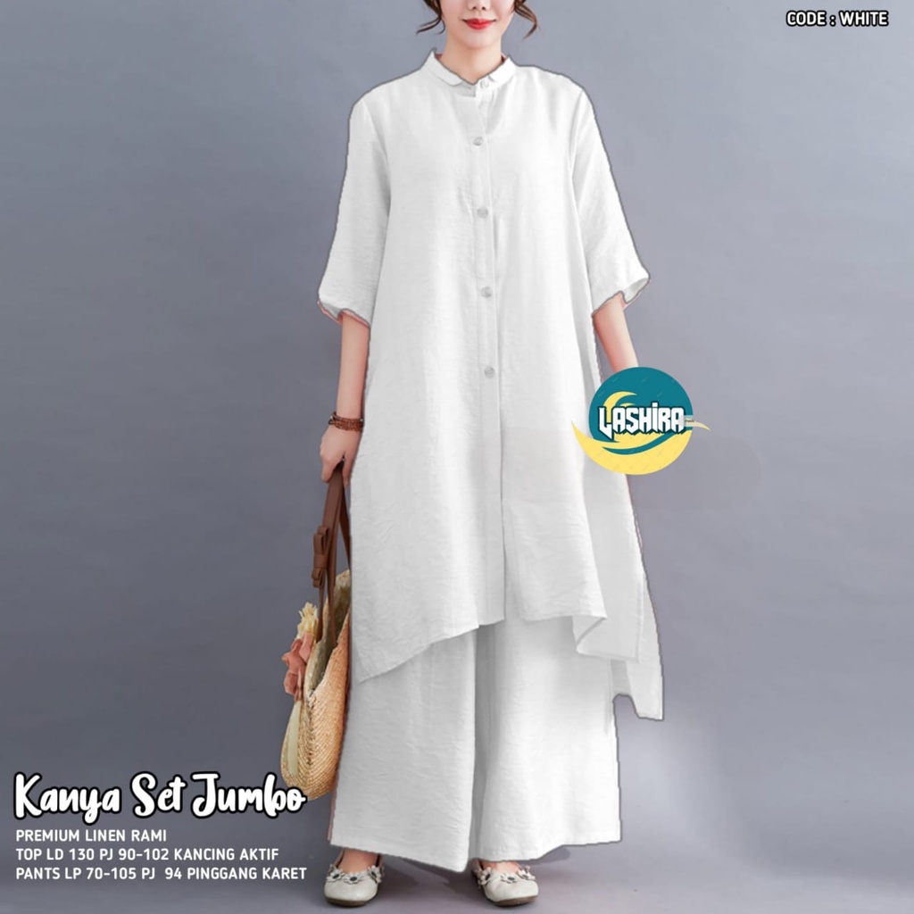 kanya set stelan setelan 1set pakaian baju atasan tunik tunic kulot katun polos super jumbo big size