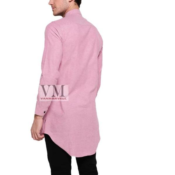 VM Baju Koko Gamis Koko Muslim Panjang GM 033 - Merah Muda, XXL