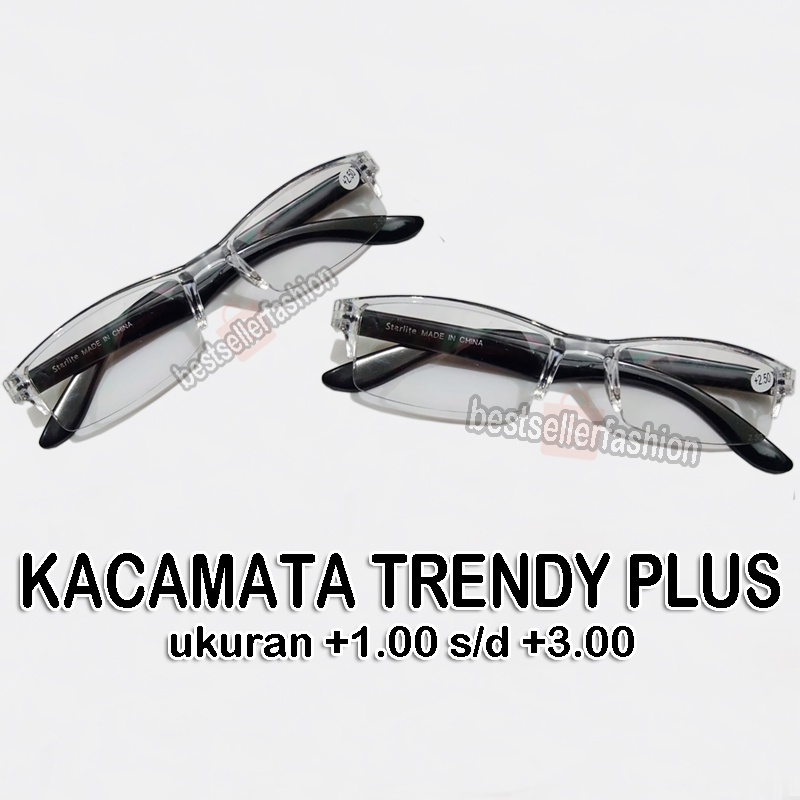 PROMO!! Kacamata Baca Plus (+) Trendy Korean Style Pria +0.50 Sampai +4.00 FREE CASE