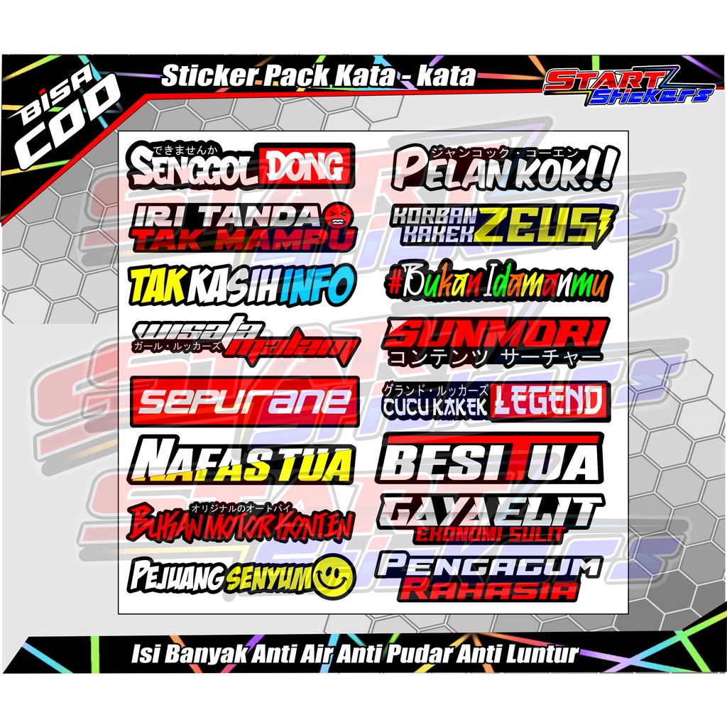 Jual Stiker Pack Kata Kata Racing Stiker Racing Terbaru Stiker