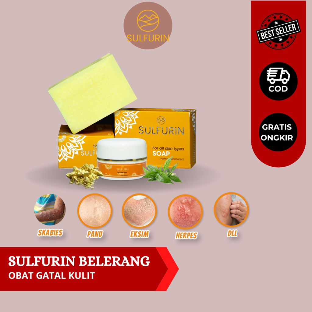 Sulfurin obat gatal kulit eksim scabies panu selangkangan sulfur belerang original bpom