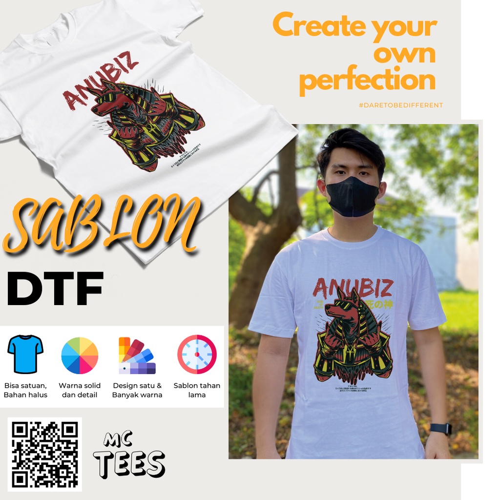 Kaos Custom Satuan Sablon DTF / Kaos Premium / Sablon Ukuran Logo A5 A4 A3 / Sablon Custom Foto / Sa