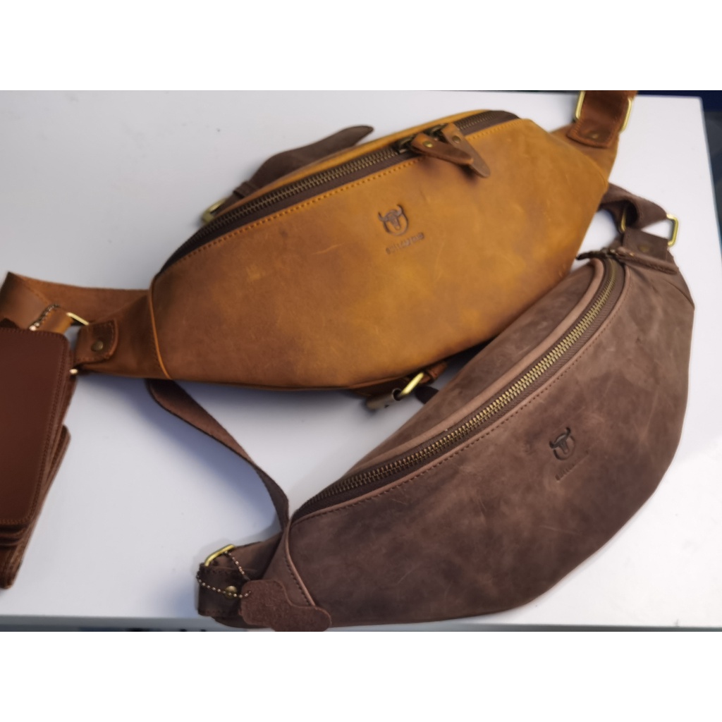 CEDRO LEATHER Tas Kulit asli Waistbag WB02 Resleting YKK Original