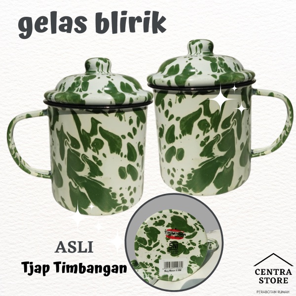 Gelas Mug Blirik Jadul /Cangkir Kopi Seng Jawa /Enamel