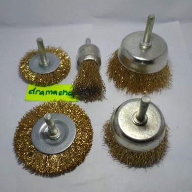 Mata Bor Set Mata Bor Sikat Kawat Besi Wire Brush Bor Mangkok 5Pcs