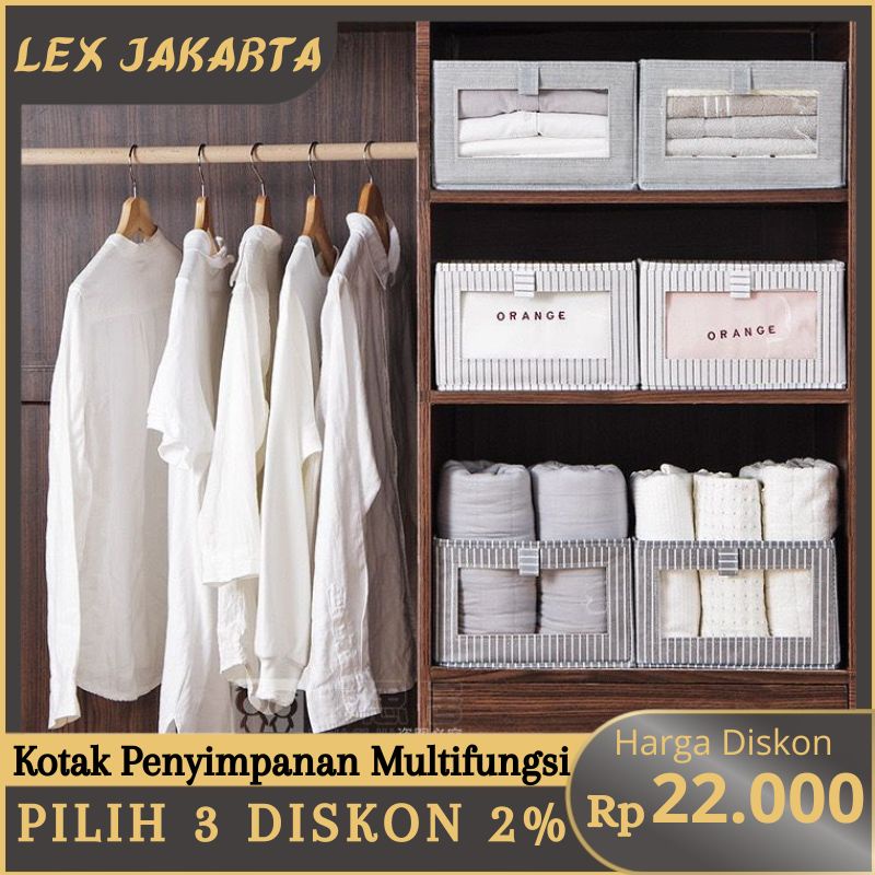 LEXJAKARTA  Kotak Penyimpanan Pakaian Lipat / Kotak Penyimpanan Multifungsi / Box Organizer Storage / Box Pakaian / Tempat Penyimpanan SerbaGuna