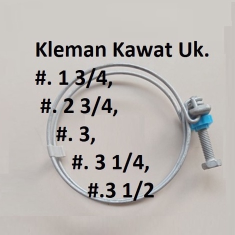 Kunci Ring Kleman Selang Radiator Kawat pengunci Ukuran 1, 7/8 (45mm), 1 3/4, 2 3/4, 3, 3 1/4, 3 1/2.