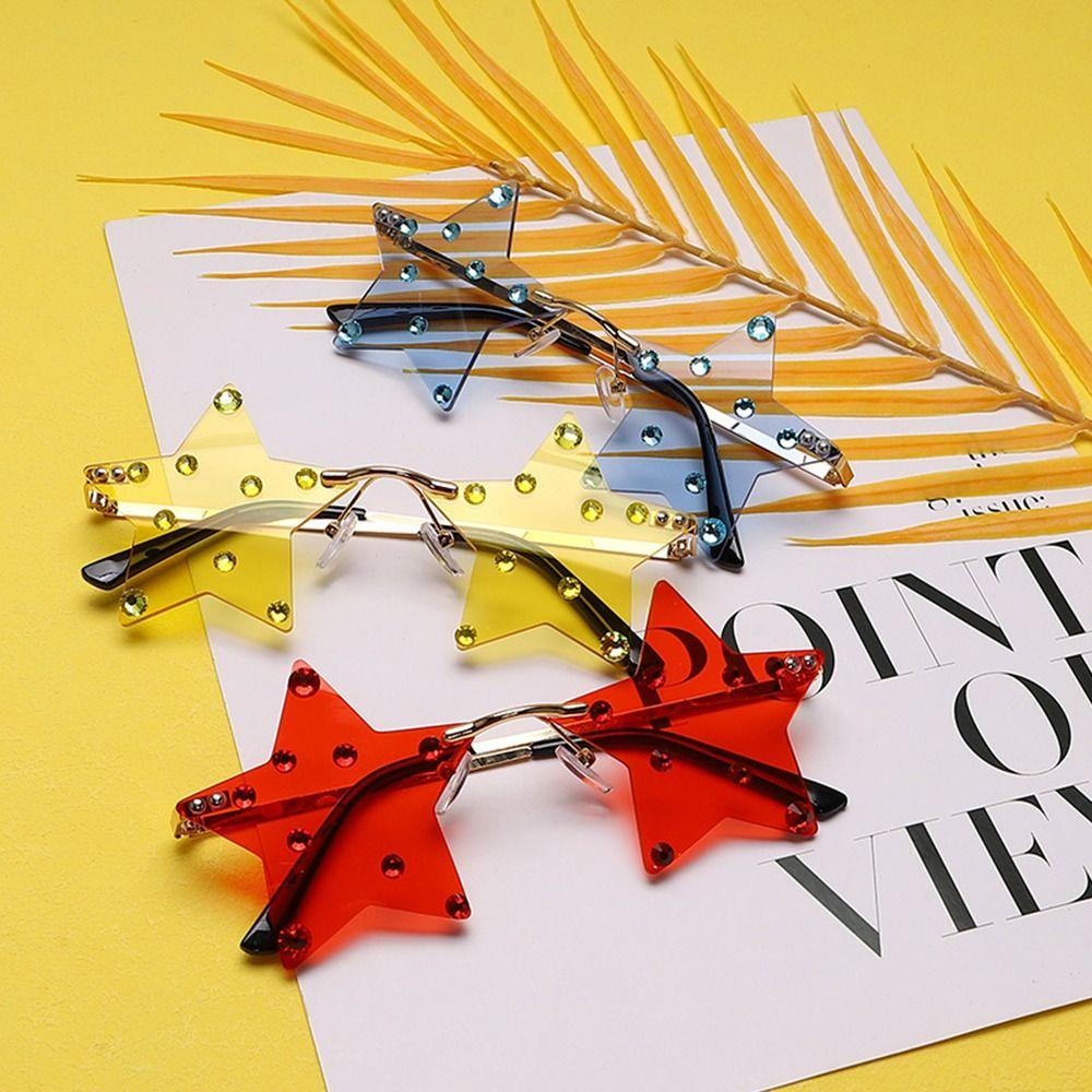 Lily Star Shape Sunglasses Wanita &amp; Pria Street Photography Eyewear Festivals Kacamata Pesta