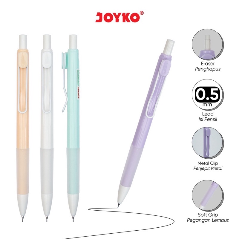 

(1PCS) Mechanical Pencil Pensil Mekanik Joyko MP-54 0.5 mm