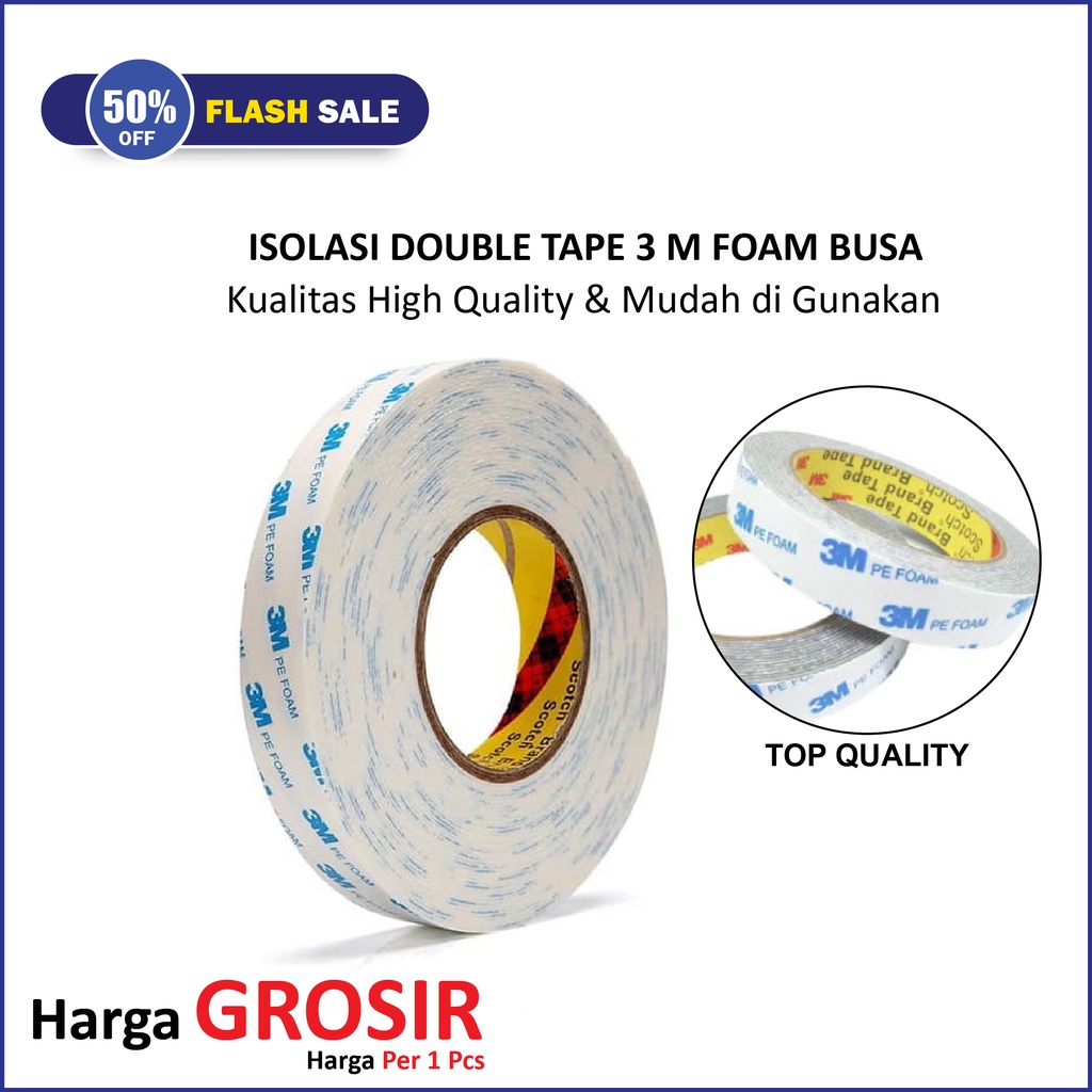 

Isolasi Solasi Double Tape 3 tri M Bolak Balik busa doboltip PE Foam Murah