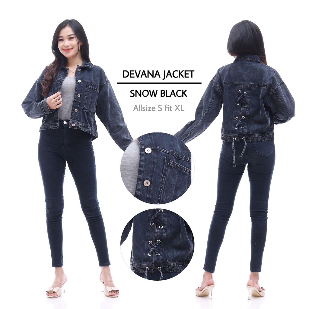 CASVINEJEANS | Jacket Denim Wanita All Size Fit XL Devana Snow