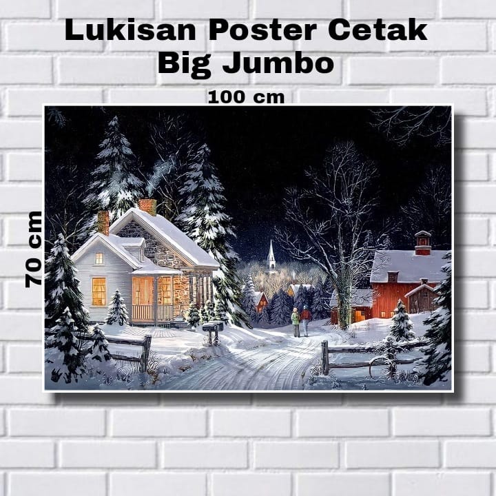 poster gambar pemandangan salju jumbo