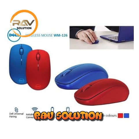 Mouse wireless gaming dell original wm126+free baterai /wireles mouse  dell wm126  - RAV SOLUTION