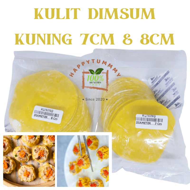 HPT - Kulit dimsum WARNA KUNING Siomay Gyoza Pangsit tipis halal lembut anti lengket enak Murah !!