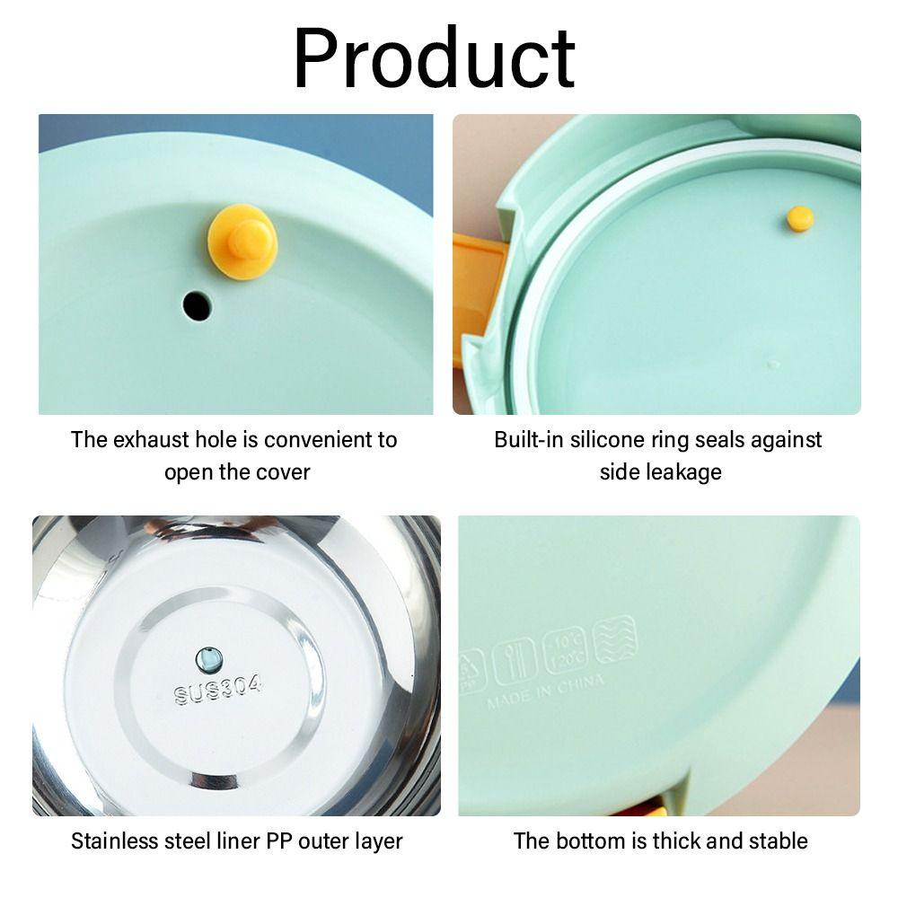 Top Lunch Box Wadah Makanan Anti Bocor Stainless Steel Microwavable