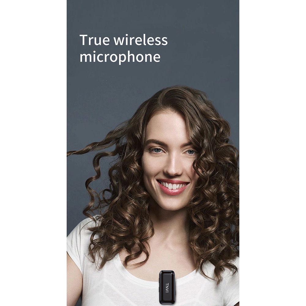 TNVI Mikrofon Lavalier Wireless Lapel Microphone System Single Channel - V3 - Black