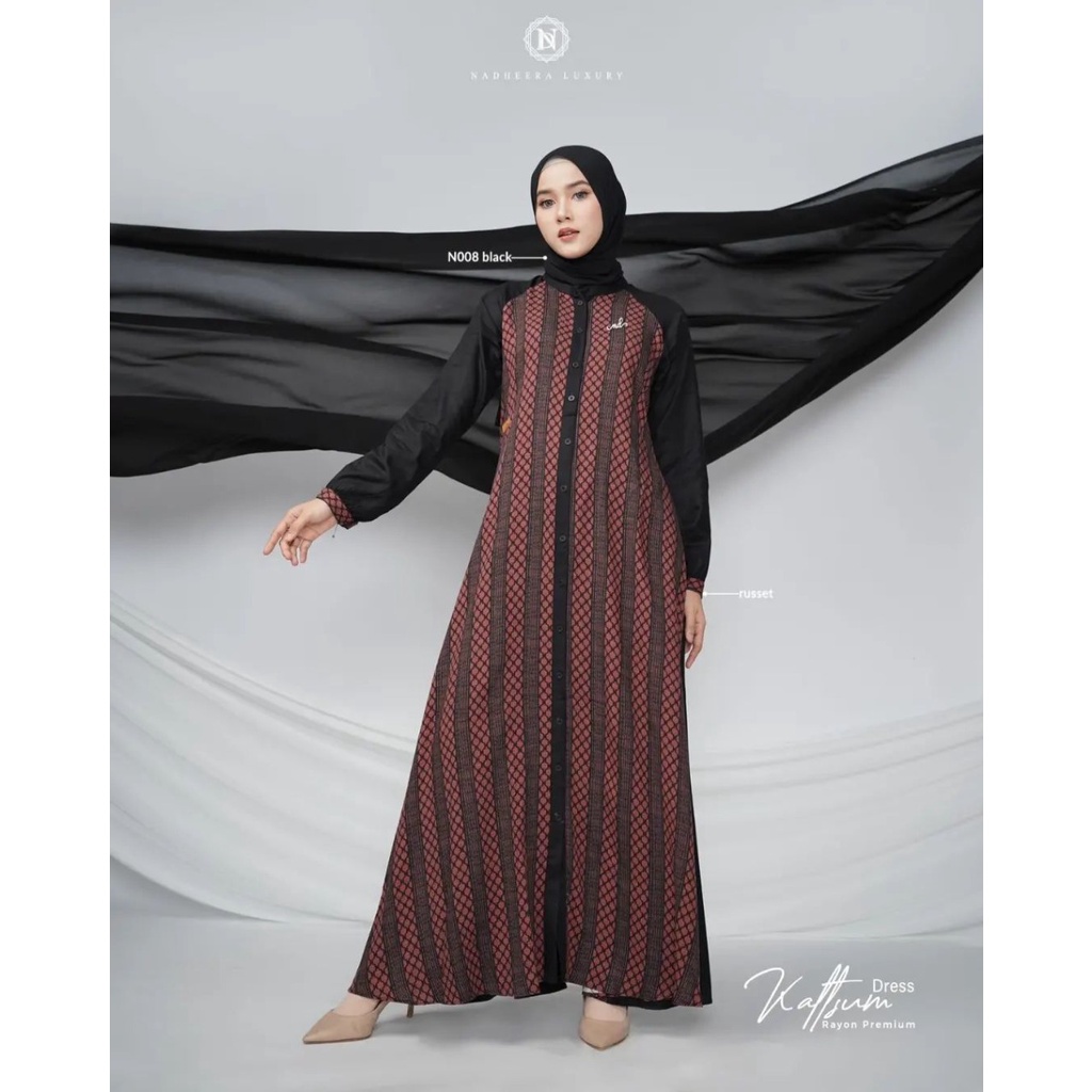 KALTSUM DRESS WARNA RUSSET SIZE XXL BY NADHEERA LUXURY