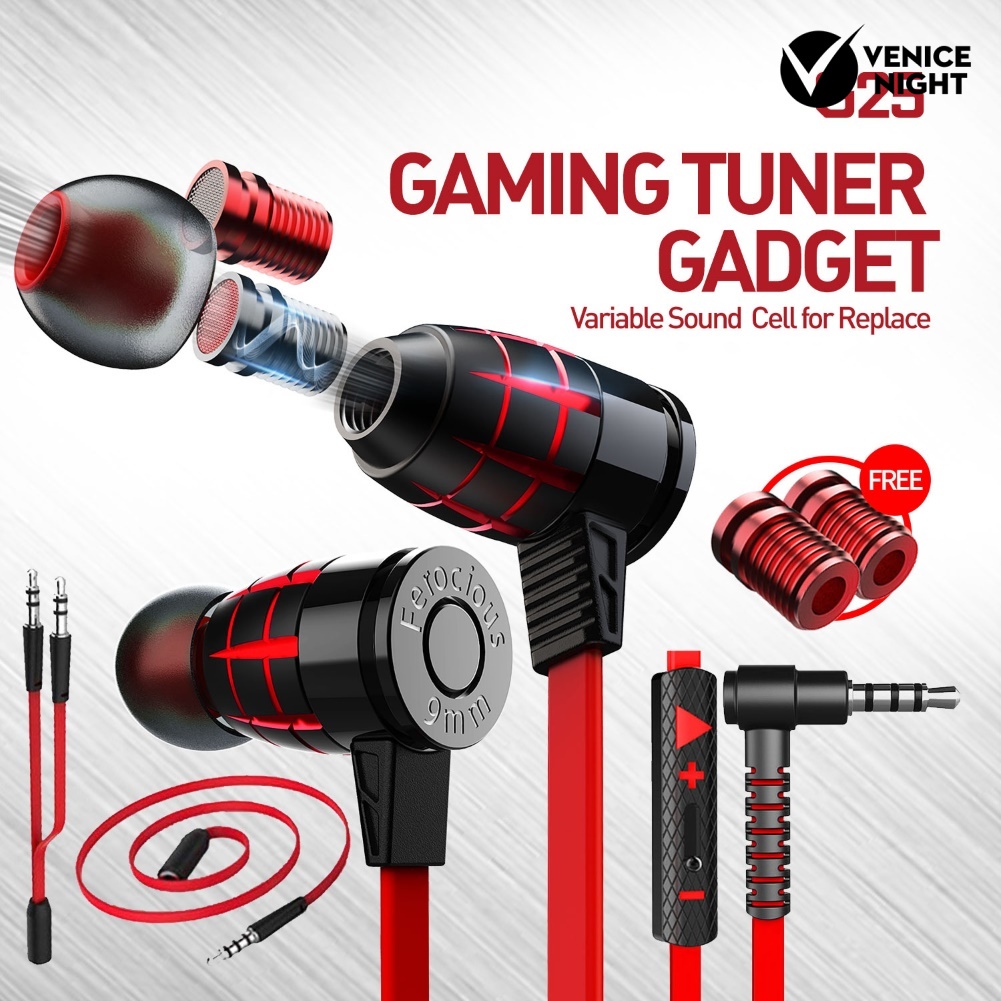 (VNEP) (Berkabel) Plextone G25 3.5mm In-Ear Bass Stereo Earphone Headset Gaming untuk Ponsel PC