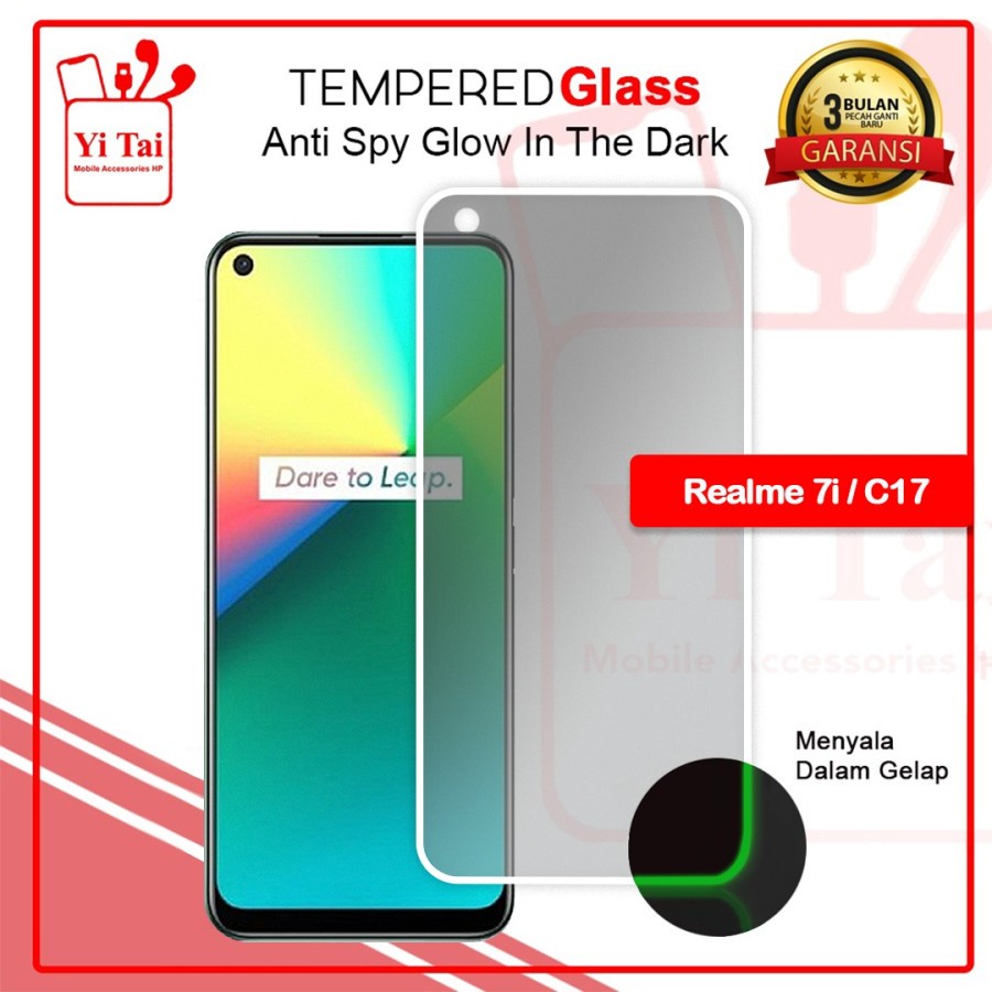 TEMPERED GLASS SPY GLOW IN THE DARK YI TAI - REALME 7I/C17 - GA