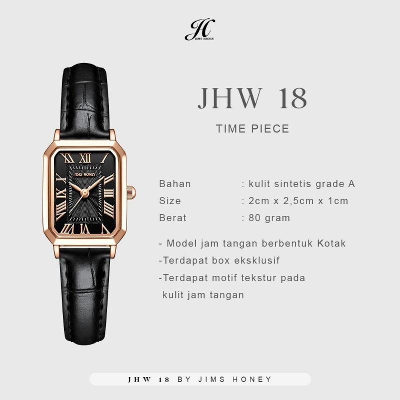 JAM TANGAN WANITA UNIK KECIL IMUT MEWAH ELEGAN KLASIK EXCLUSIVE JIMS HONEY JHW 18 JHW18 JAM TANGAN WANITA CEWEK PEREMPUAN KOTAK SQUARE KADO ULTAH ANNIVERSARY PACAR ISTRI CEWEK PEREMPUAN IBU UNIK ELEGANT CANTIK MURAH FEMINIM PROMO DISKON