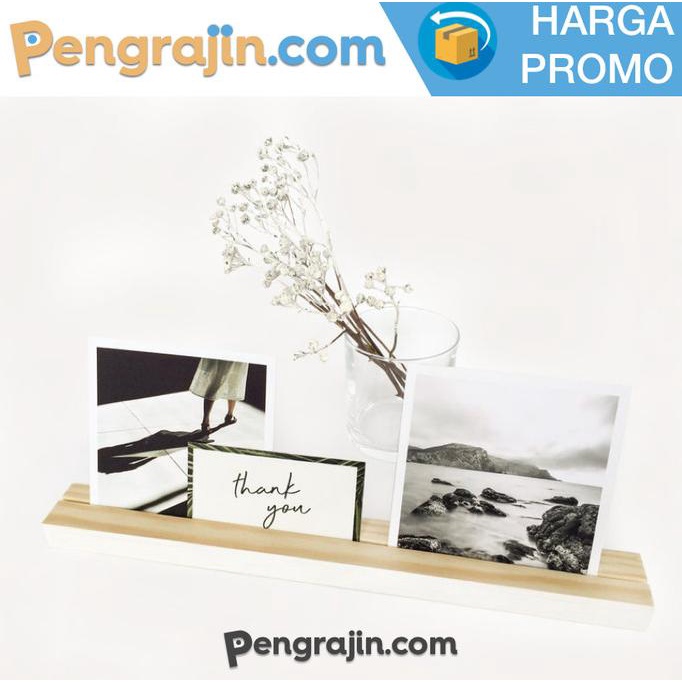 

Wooden Card Holders Tempat Kartu Kayu Nomor Brosur Meja