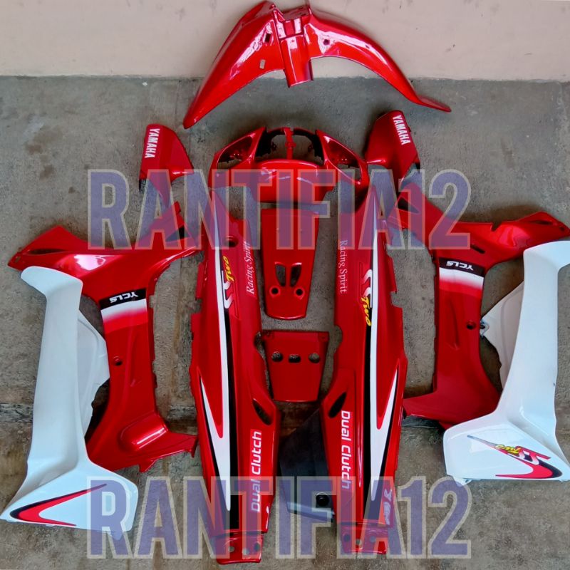 cover bodi halus full set bodi motor Yamaha Fizr fizr SS TWO merah marun