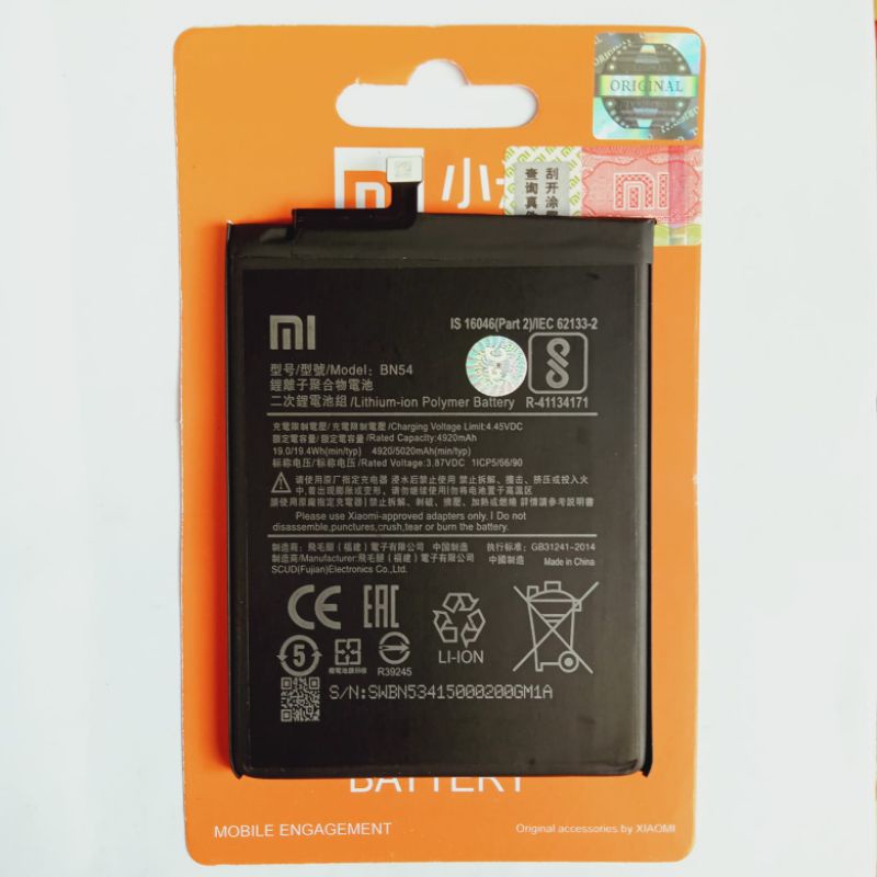 Batre BN54 Redmi 9 battery BN 54 Redmi note 9 baterai Xiaomi Redmi Note9 BN-54 Redmi9
