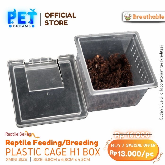 PROMO KANDANG REPTIL MINI FEEDING TARANTULA ENCLOSURE NOMOY BOX - H1