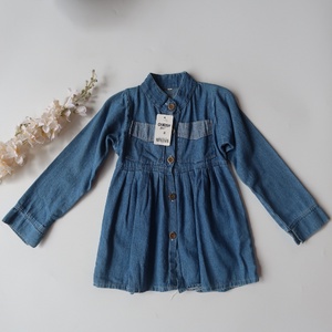 Dress Anak Perempuan / Dres Anak Perempuan / Dress Jeans Anak Tangan Panjang By Laurakids 1-4 Tahun