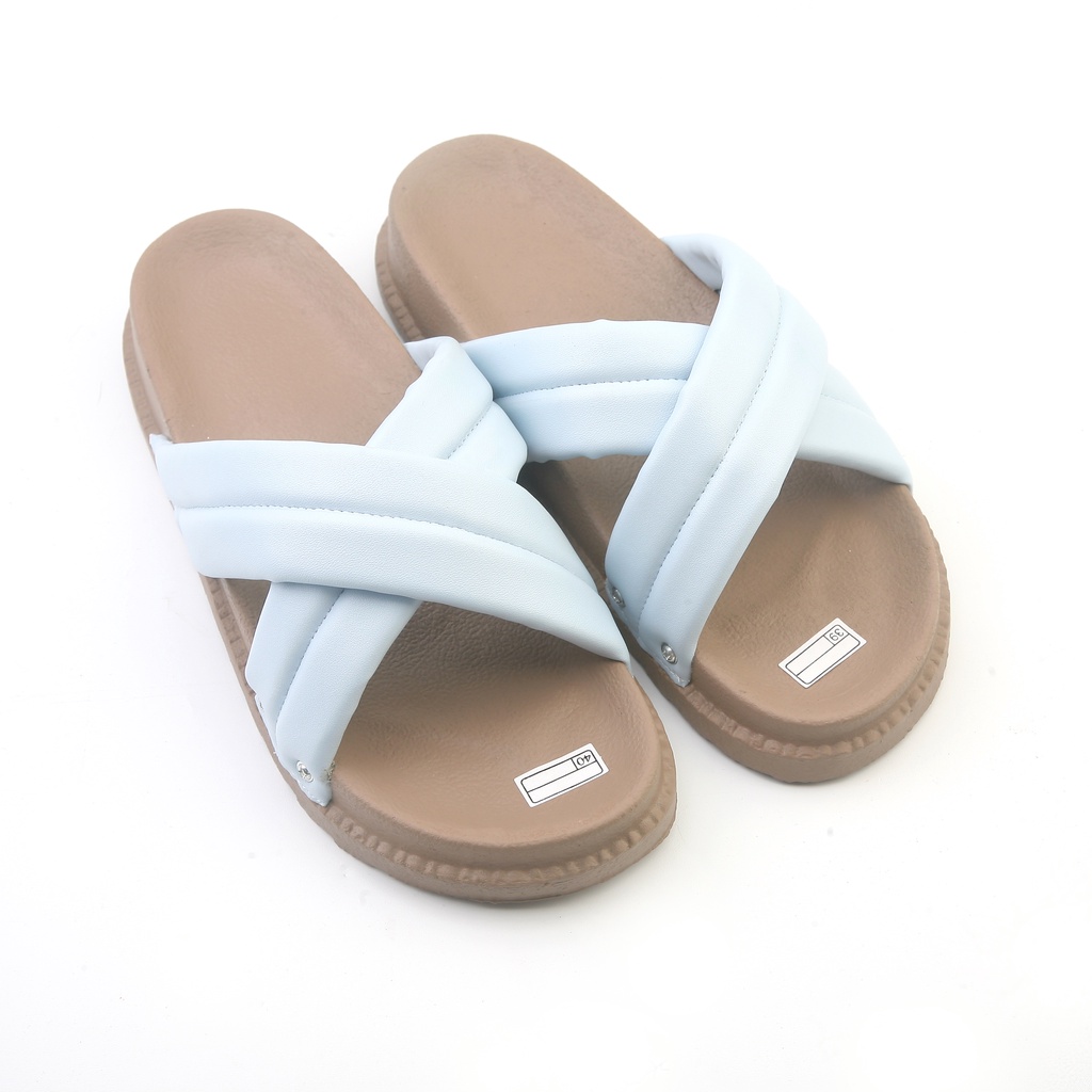 Kinsley - Sandal Wanita Platform Kokop Silang Busa Empuk