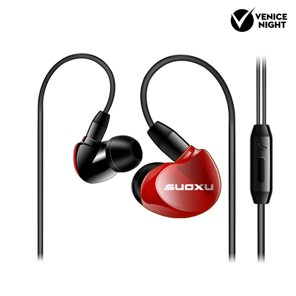 (VNEP) (Berkabel) SX538 Universal Heavy Bass HiFi In-Ear Earphone Olahraga Headset dengan Mic