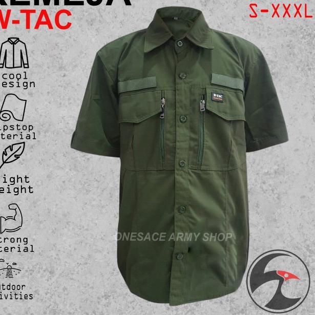 kemeja tactical w-tac lengan pendek - Putih, S
