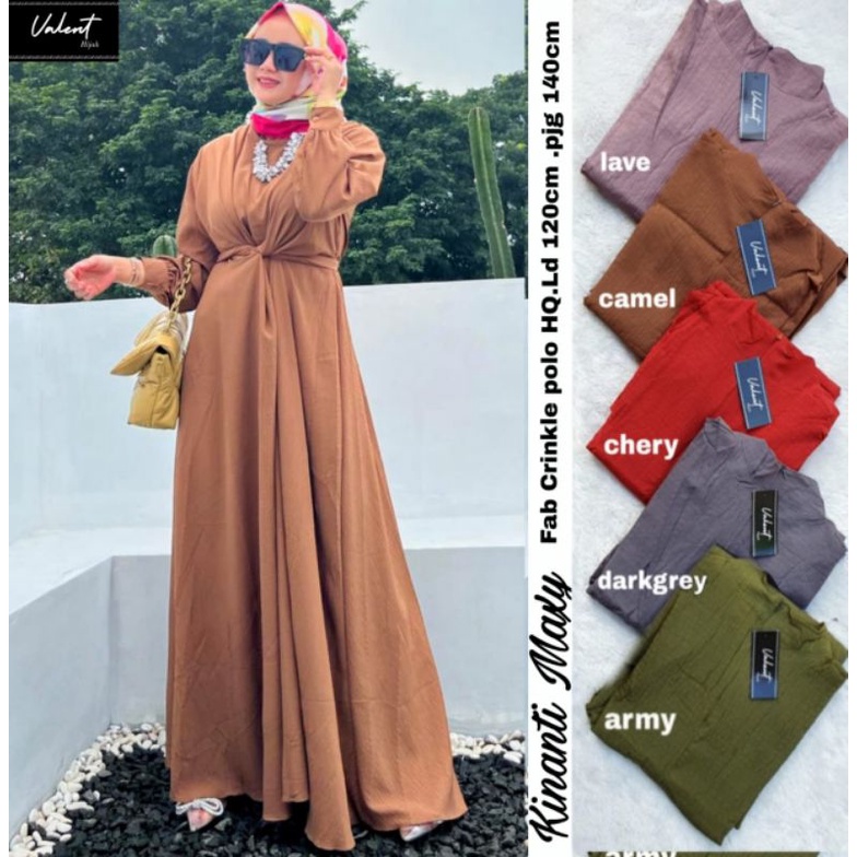 Maxy Dress Bahan Crinkle Polo Jumbo LD 120 KINANTI MAXY BY VALENT