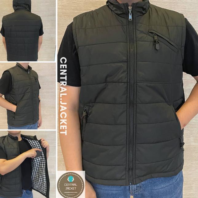 JAKET ROMPI PARASUT PRIA - VEST HOODIE - ROMPI MOTOR WINDPROOF - Kuning, XL