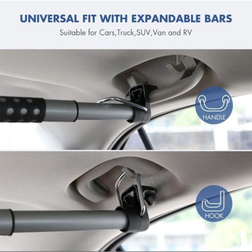 Expandable Car Hanger Clothes Hangar Gantungan Bar Baju Mobil Pakaian Jas Original Premium Aksesoris Kemeja Portable Stainless Steel