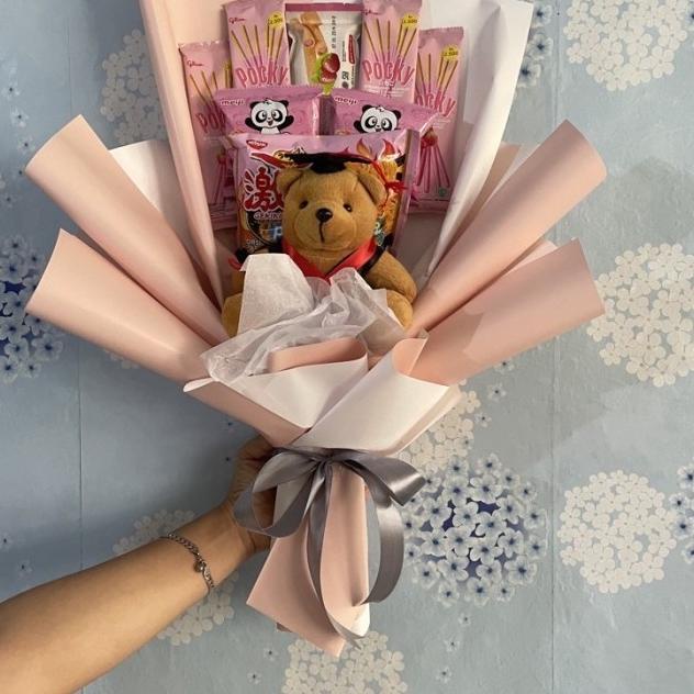 [READY] Snack Bouquet 1 [Buket Snack, Buket Coklat, Buket Boneka] - Orange