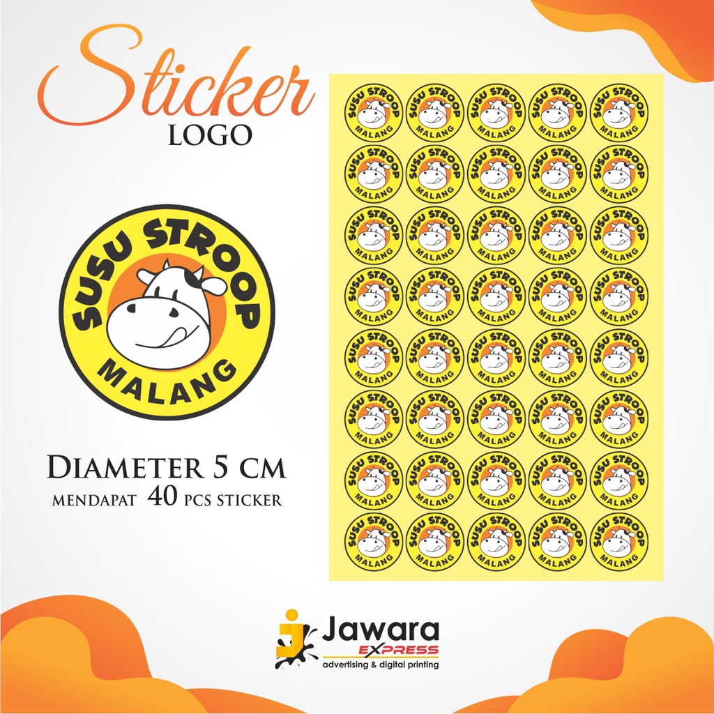 

CETAK CUSTOM STICKER LOGO DIAMETER 5 CM MURAH MERIAH MALANG