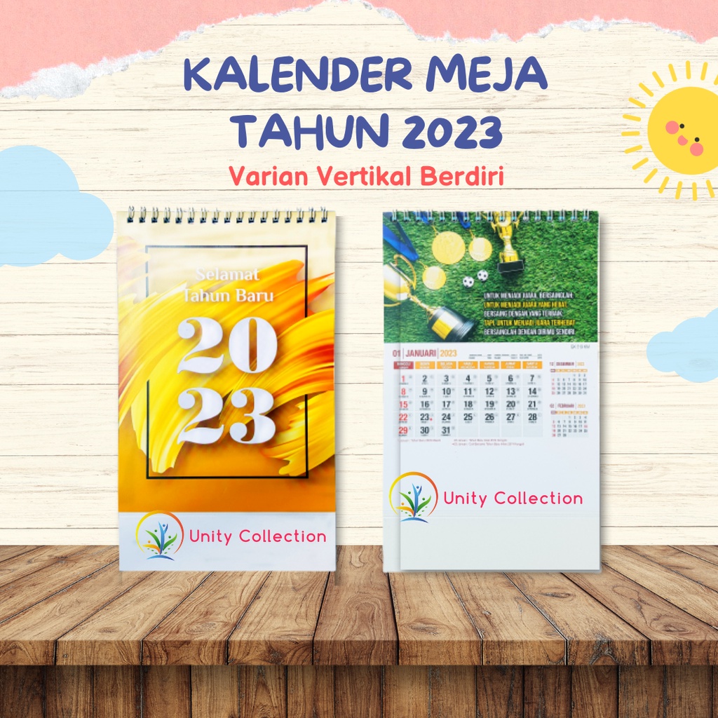 

Kalender Meja Tahun 2023 Varian Vertikal Berdiri