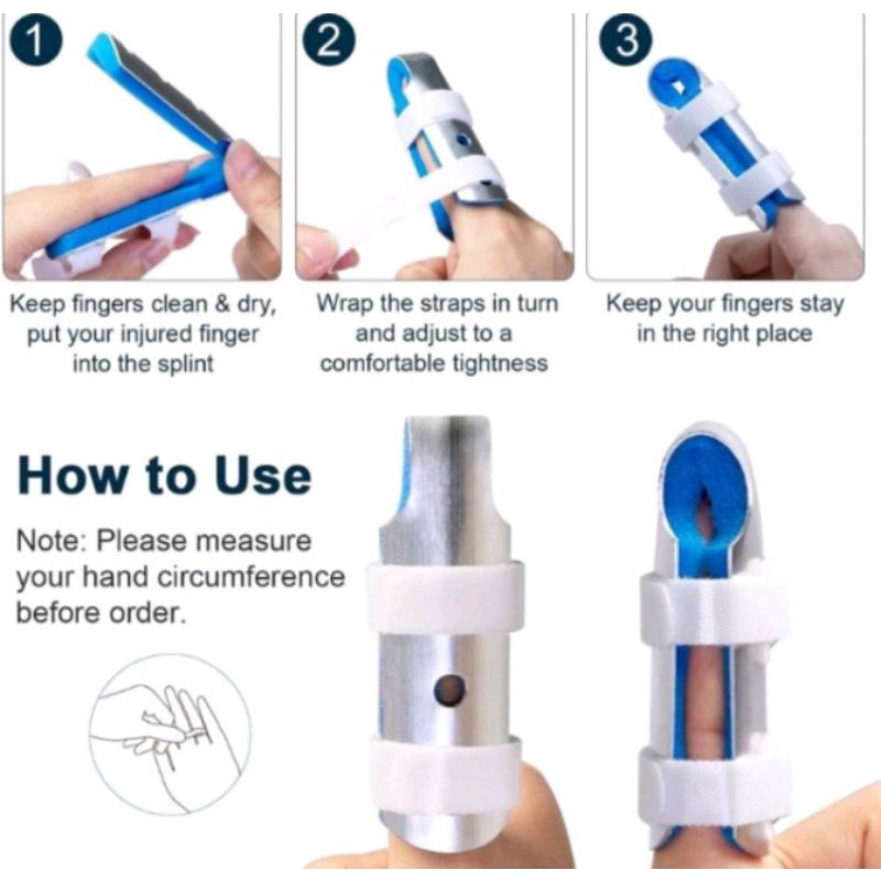 Finger Splint Mallet / Pelurus Jari Trigger Finger Cedera Penyangga Fiksasi