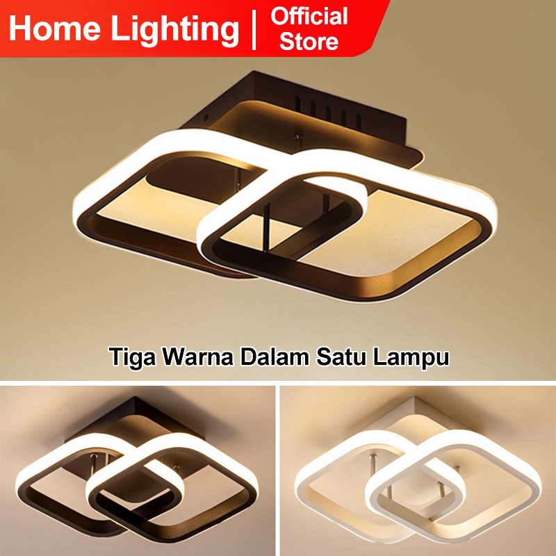 Home Lighting Lampu Plafon 3Warna LED Ceiling Light Lampu Hias Rumah Ruang Tamu Kamar Minimalis Tempat Lampu Plafon Ceiling Lampu