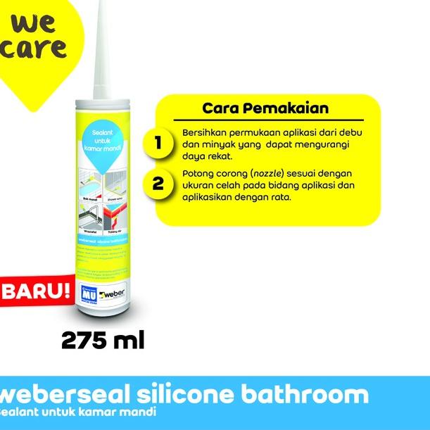 MU Weber Weberseal Silicone Bathroom Sealant untuk Kamar Mandi 275 ml - Transparant