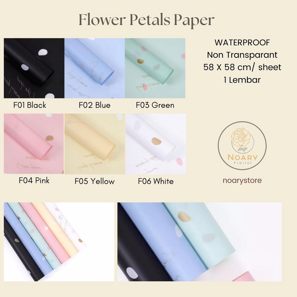 Flower Petals Paper Waterproof Wrap Kertas Bunga Paper Wrapping Cellophane Kertas Kado Bungkusan Bunga / Flower Wrapping / Cellophane / Wrap / Kertas Bunga / Kertas Kado / Flower Paper / Kertas Grosir / Kertas Import / Kertas Cellophane / Florist / Buket