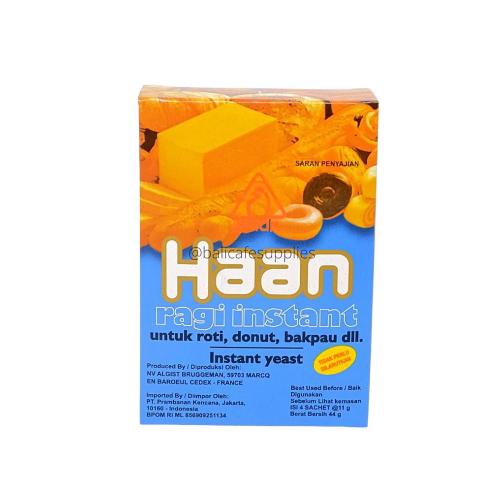 Haan Ragi Instan 4x11gr Instant Dry Yeast Pengembang Roti