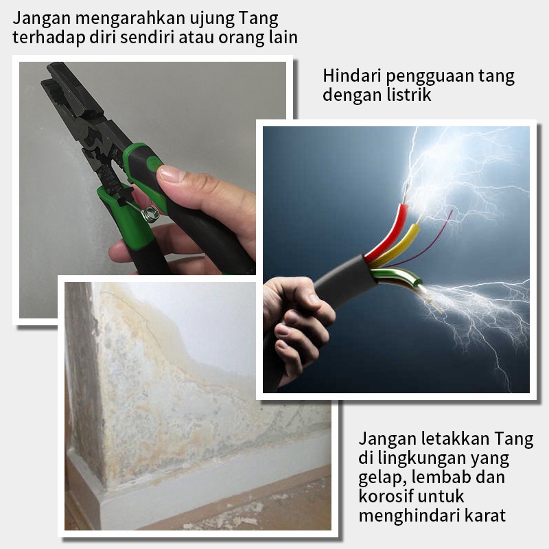 ISKU tang serbaguna multifungsi lengkap wire cutters tang potong kawat kabel listrik/tang kupas kombinasi 8 inch