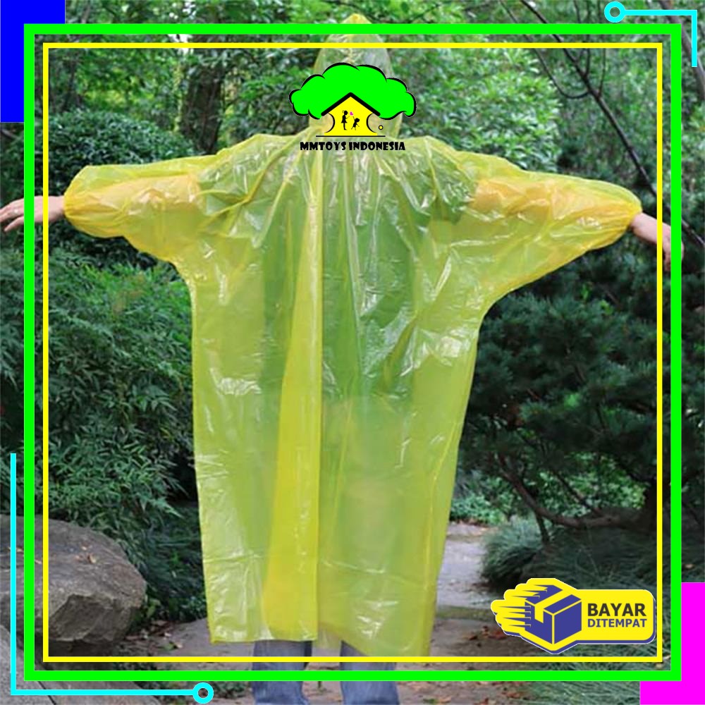 MI-C174 Jas Hujan Plastik Murah Sekali Pakai Disposable Raincoat Mantel Hujan Kantong Kresek Image 6