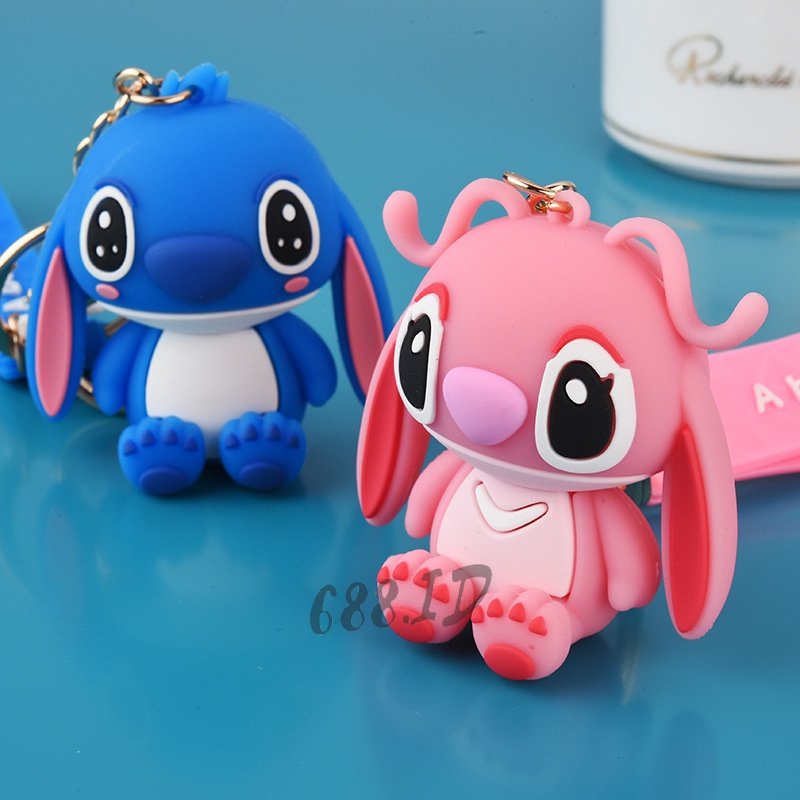 Gantungan Kunci Karakter Stitch Keychain Lucu Bahan PVC Untuk Aksesoris Tas Wanita Gantungan Kunci Motor Mobil GT 03