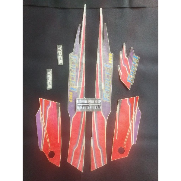 striping stiker sticker decal polet poswan f1 force1 force 1 94 95 merah ori nos