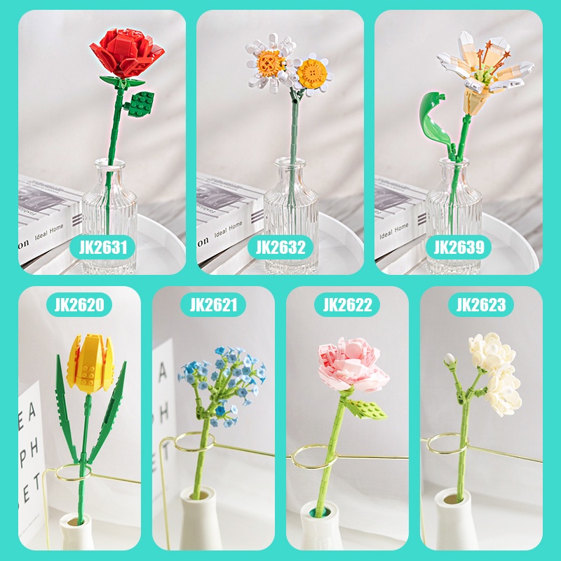 LOZ Block Flower Bunga Mainan Brick Balok DIY Hadiah Ulang Tahun