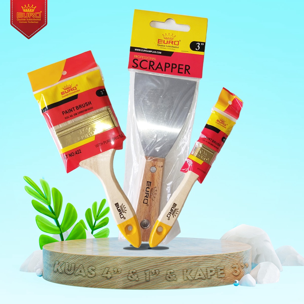 Paket alat cat 422 super Kuas roll 9&quot; + Refill kuas roll 9&quot; + Bak cat + kape kayu 3&quot; + kuas 422 3&quot; + kuas 422 1&quot; promo Termurah bundling hemat